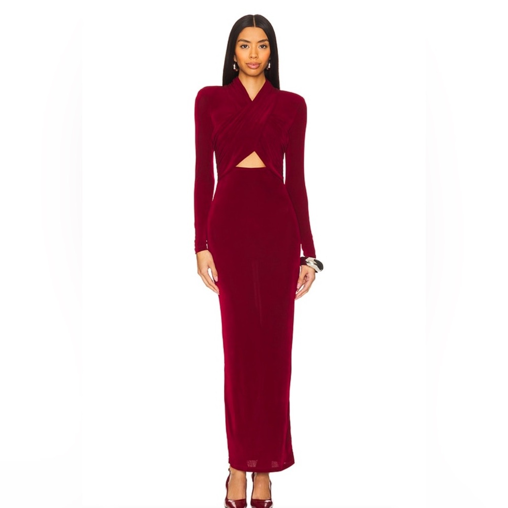Reno Slinky Knit Dress in Burgundy